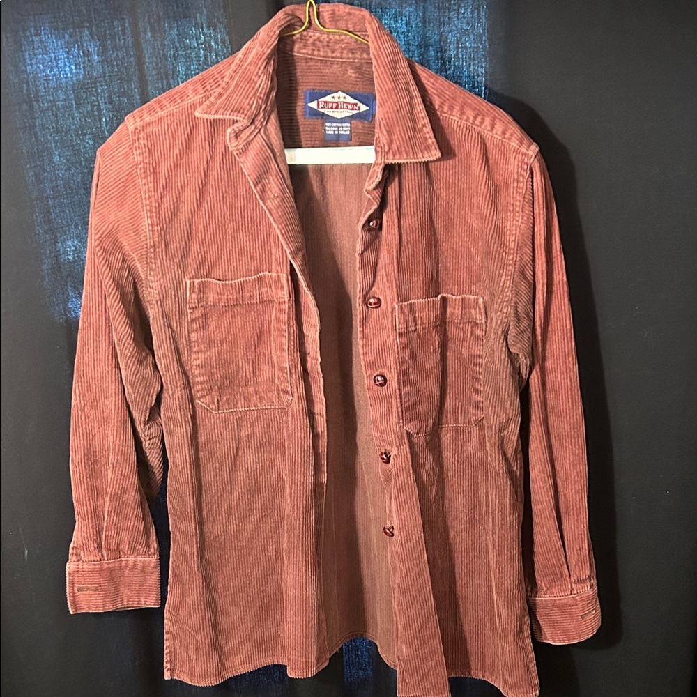 Vintage Ruff Hewn Women's Corduroy Button Down Shirt - Rust